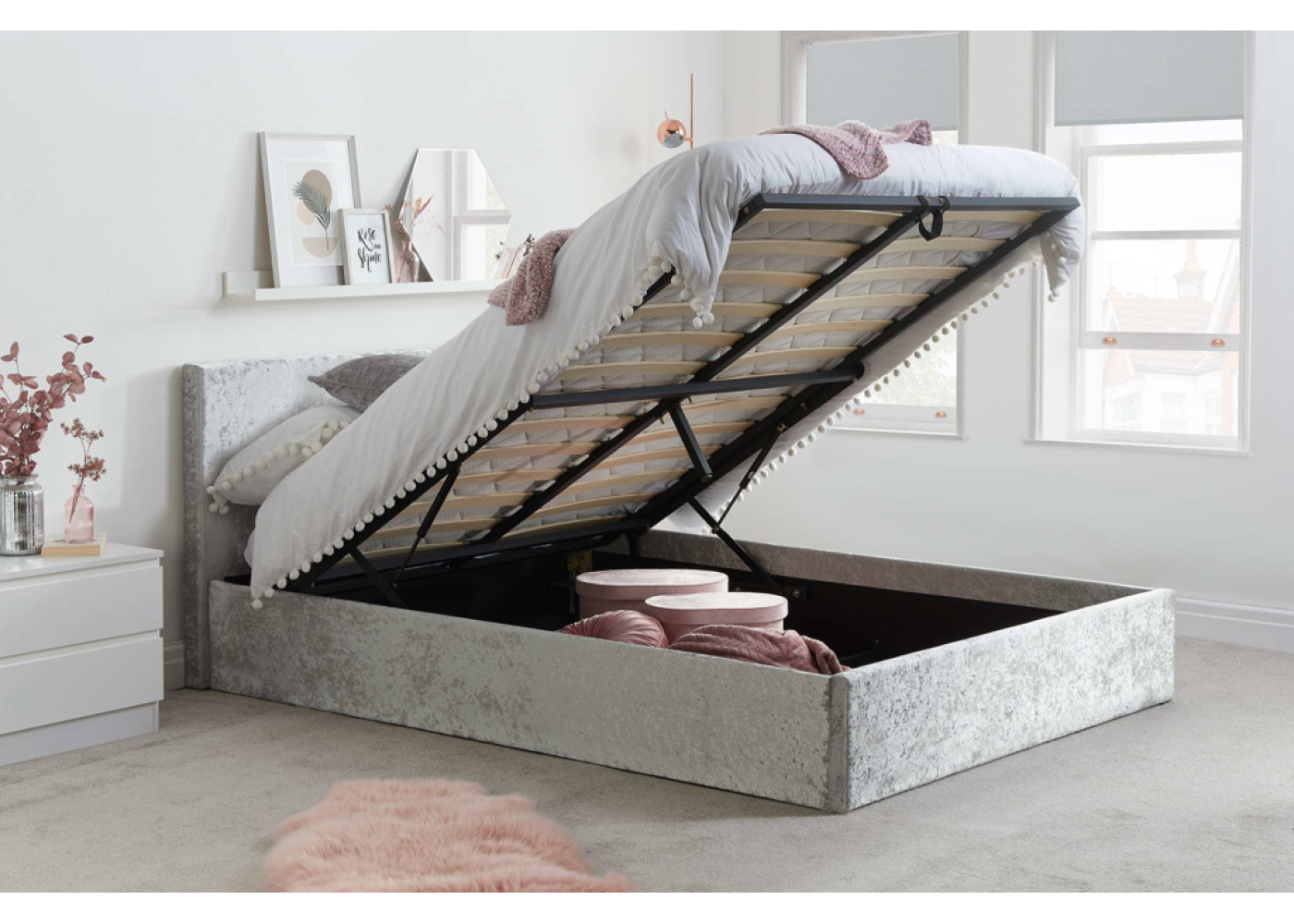 Berlin Ottoman Bed Frame (Steel Crush)