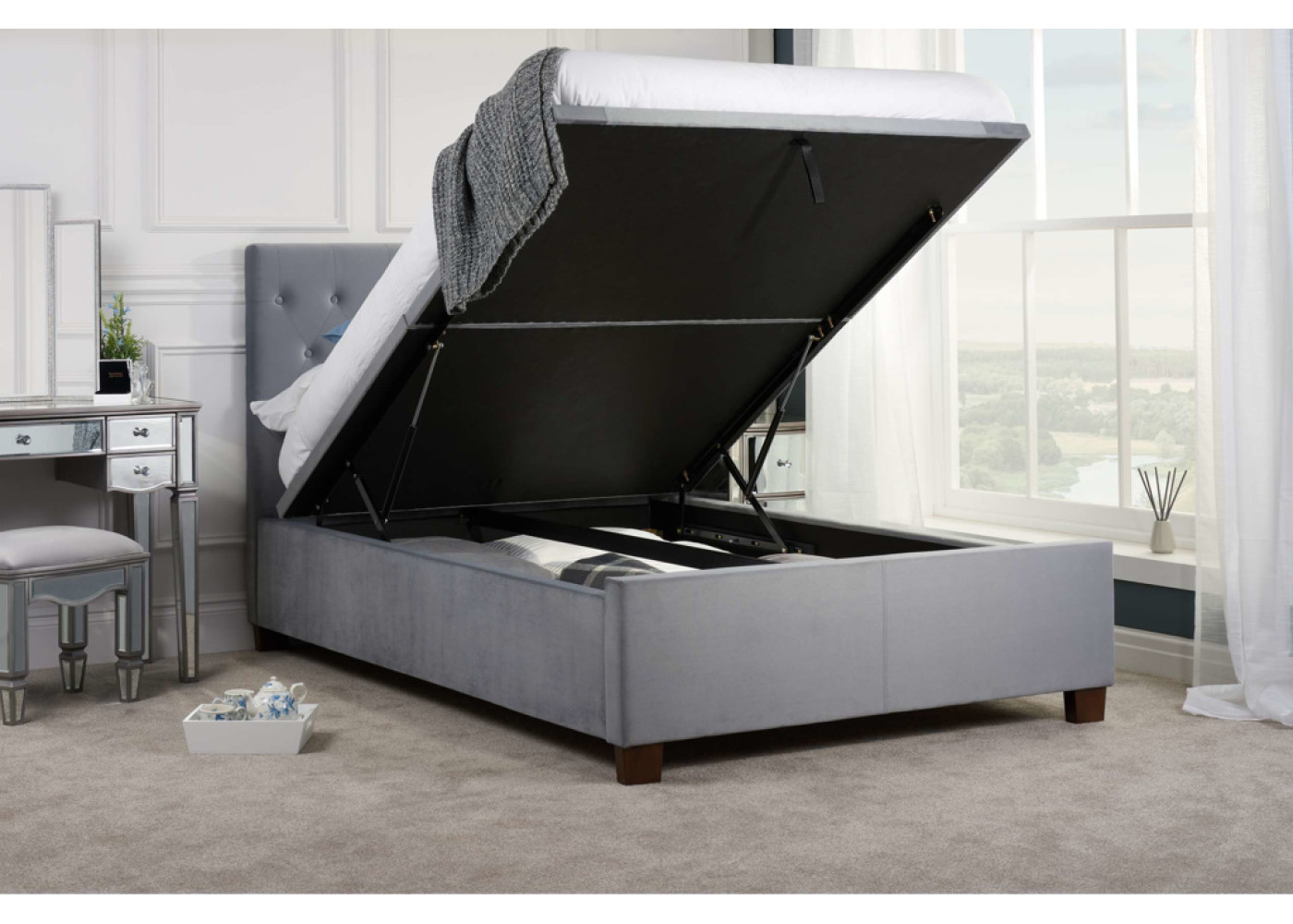 Cologne Ottoman Bed Frame (Grey)