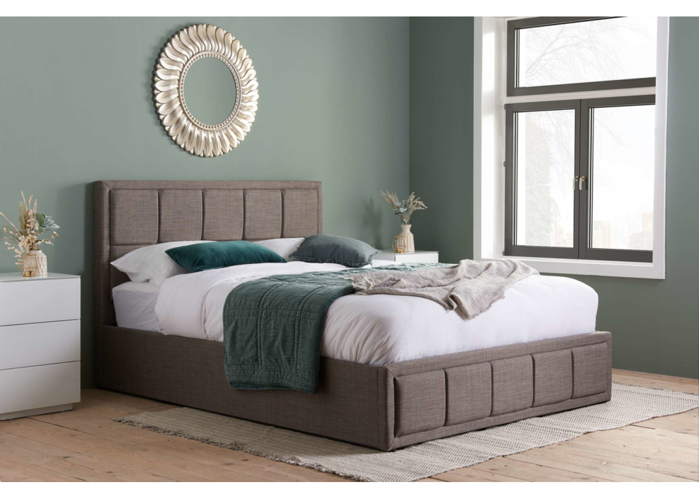 Hannover Ottoman Bed (Grey Linen)
