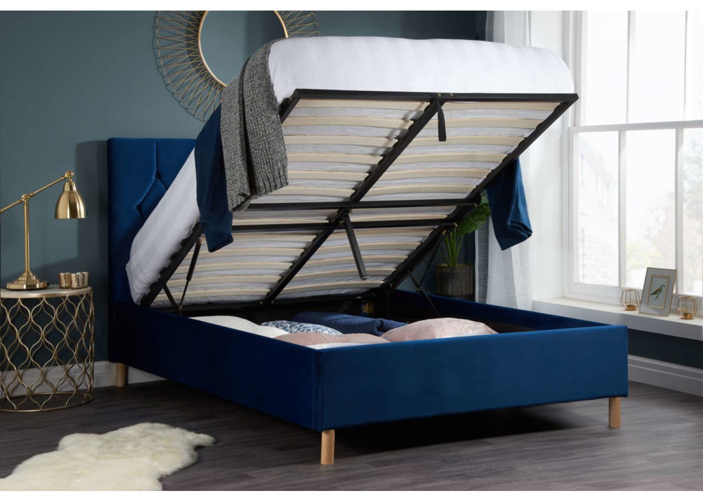 Loxley Ottoman Bed (Blue)