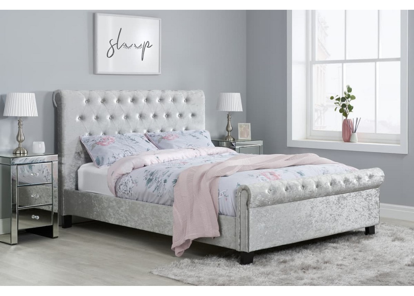 Sienna Bed (Silver Crush)