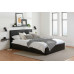 Berlin Ottoman Bed Frame (Black Leather) 