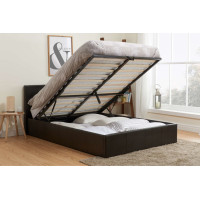 Berlin Ottoman Bed Frame (Brown Leather)