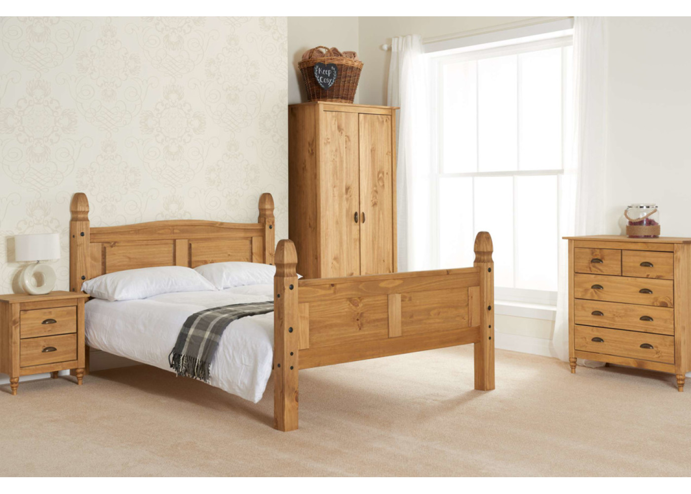 Corona High End Bed Frame (Pine)