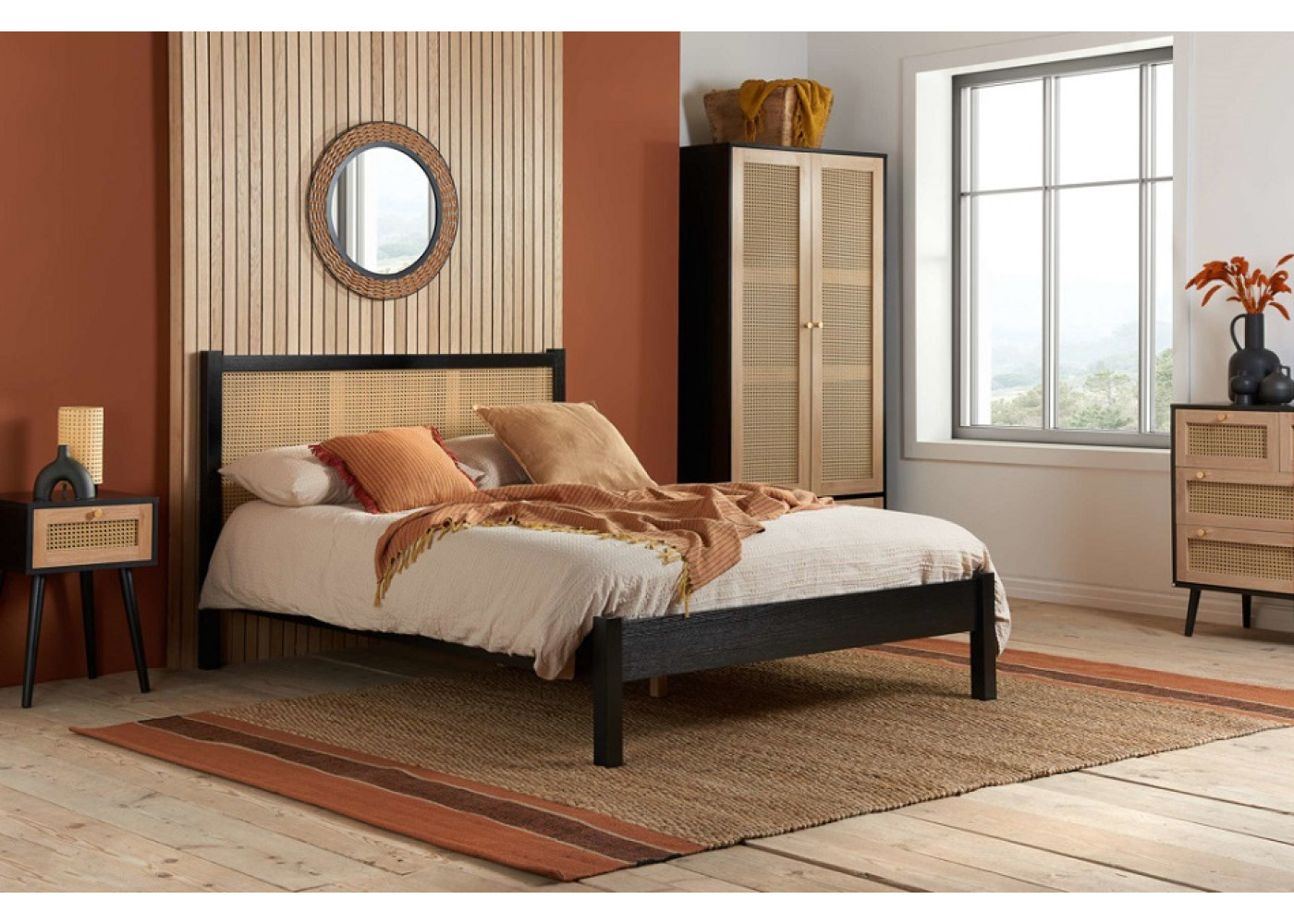 Croxley Rattan Bed (Black)