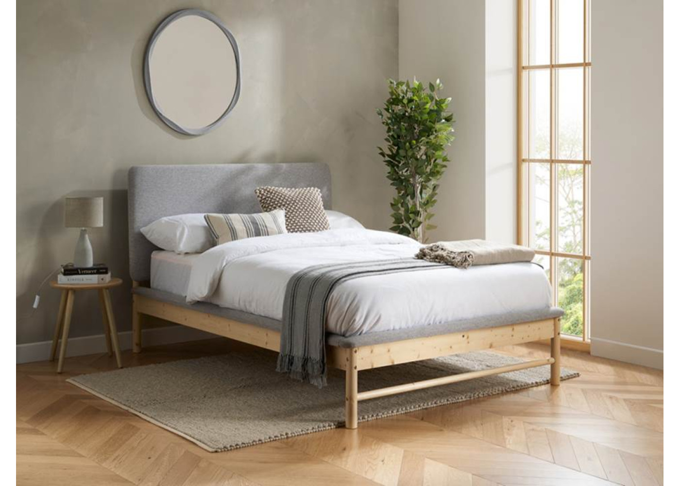 Ezra Bed (Grey & Oak)