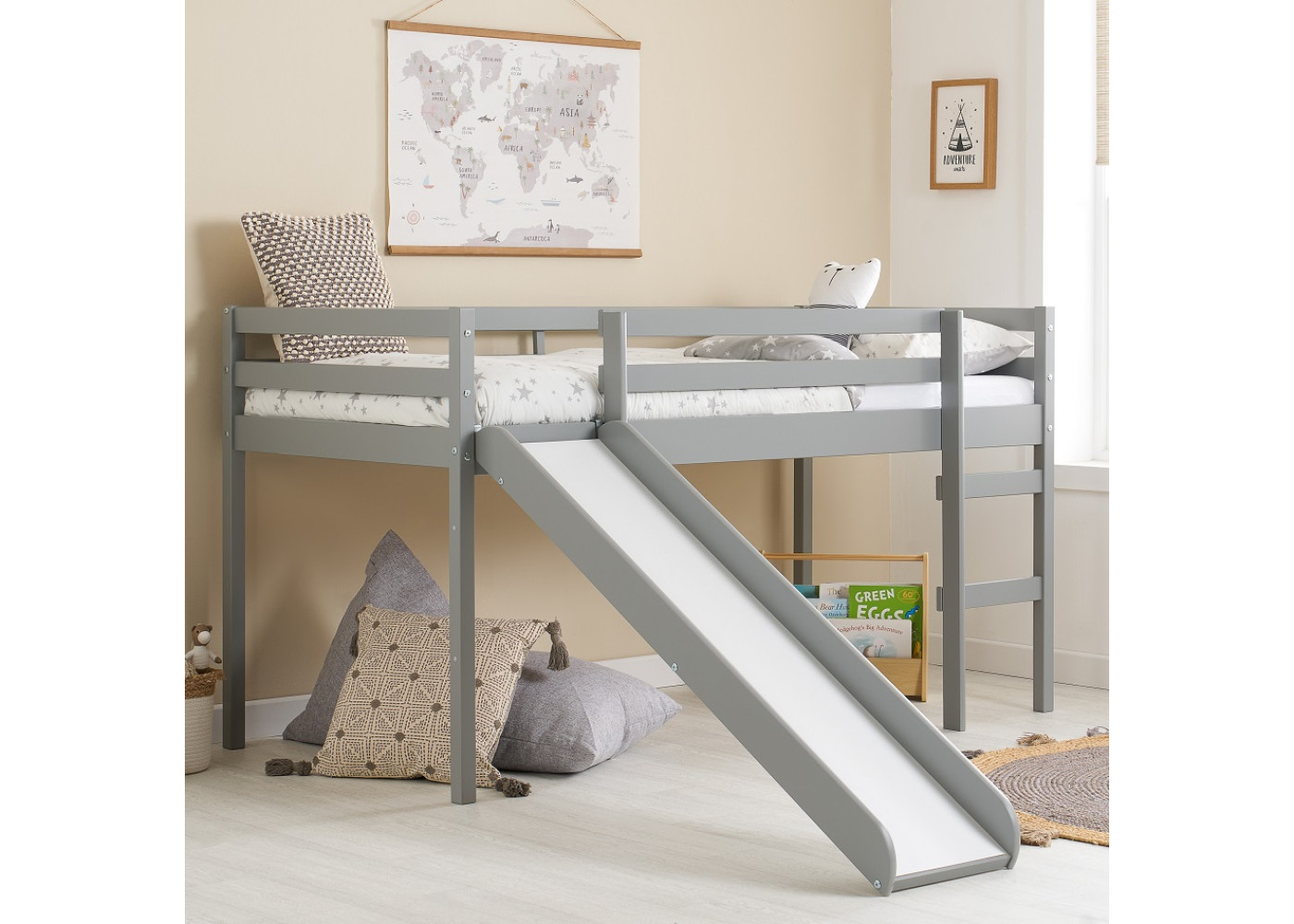 Frankie Mid Sleeper with Slide (Grey)