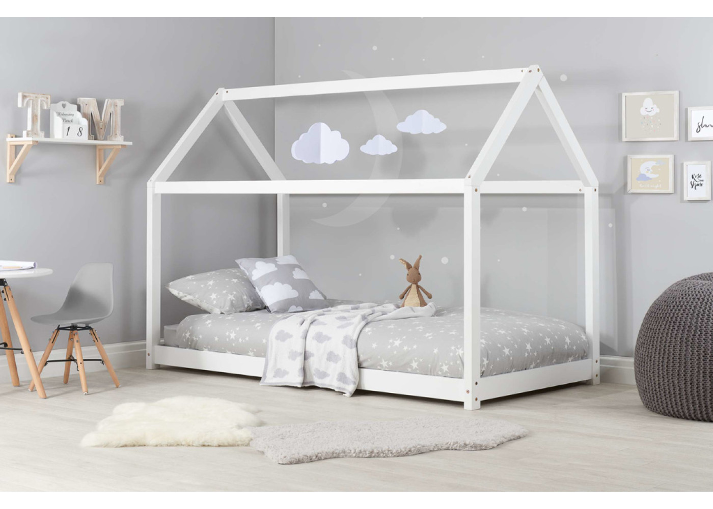 House Bed (White) 