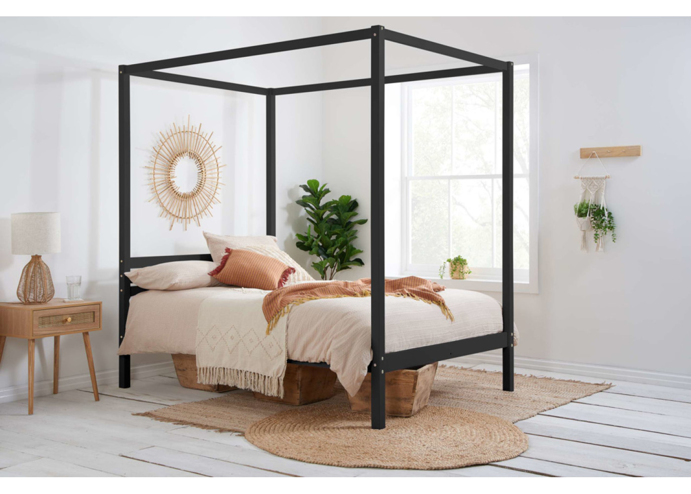 Mercia Four Poster Bed (Black)