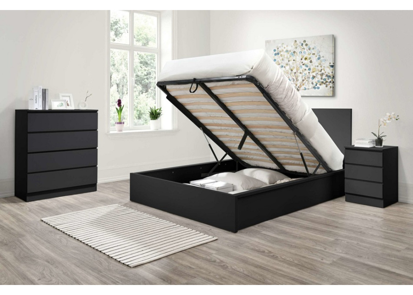 Oslo Ottoman Bed (Black)