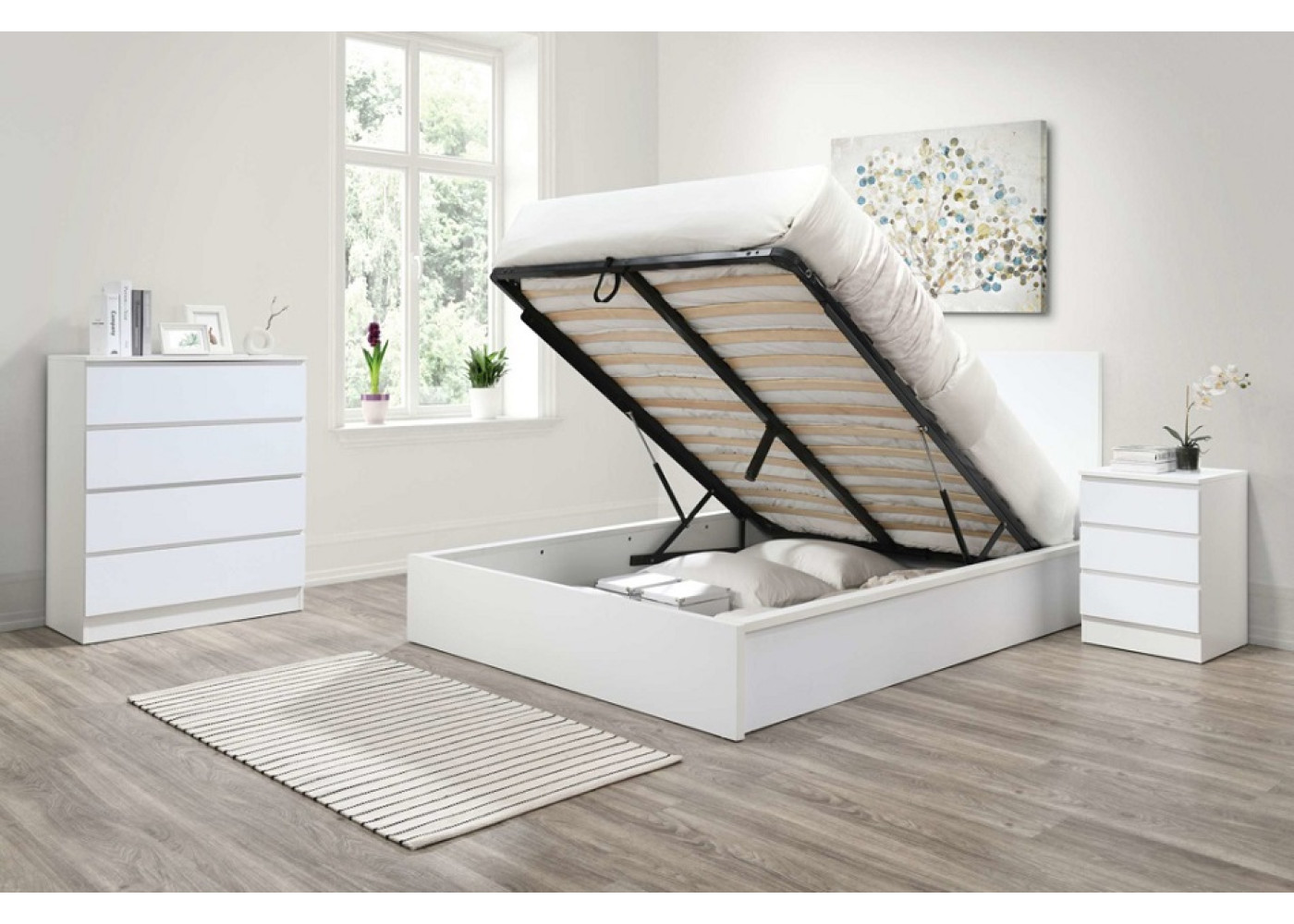 Oslo Ottoman Bed (White) 