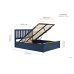 Phoenix Ottoman Bed (Navy Blue) 