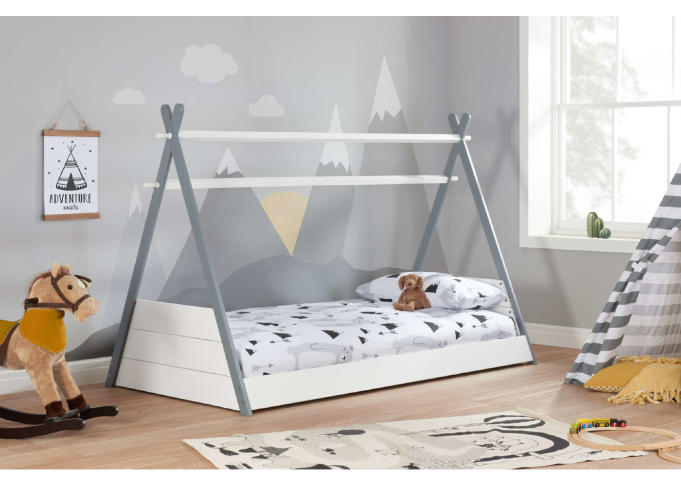 Teepee Bed (Grey & White)