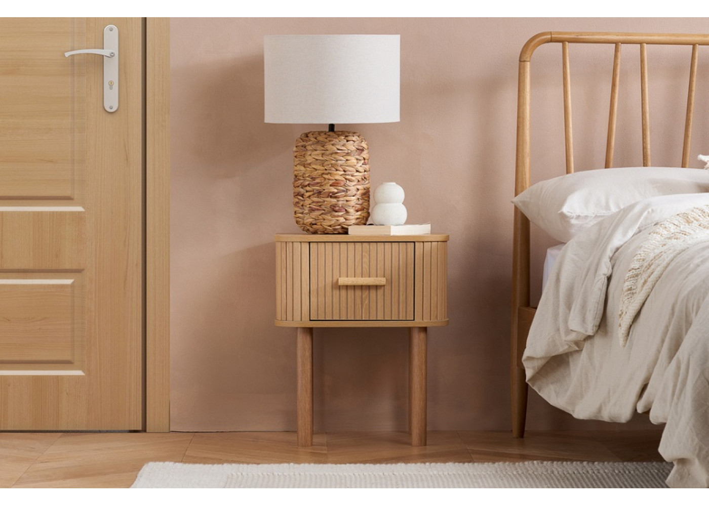 Axel 1 Drawer Bedside (Oak)