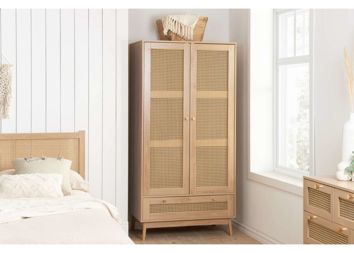 Croxley 2 Door + 1 Drawer Wardrobe (Oak)