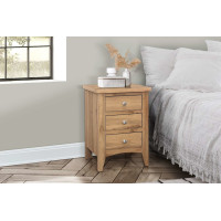 Hampstead 3 Drawer Bedside (Oak)