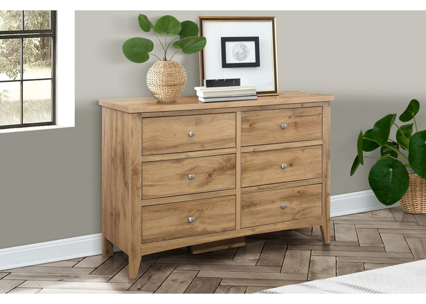 Hampstead 6 Drawer Chest (Oak)