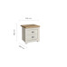 Highgate 2 Drawer Bedside (Cream & Oak)