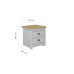 Highgate 2 Drawer Bedside (Grey & Oak)