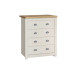 Highgate 4 Drawer Chest (Cream & Oak)
