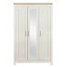 Highgate 3 Door Mirror Wardrobe (Cream & Oak)