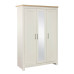 Highgate 3 Door Mirror Wardrobe (Cream & Oak)