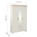 Highgate 3 Door Mirror Wardrobe (Cream & Oak)