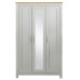 Highgate 3 Door Mirror Wardrobe (Grey & Oak)