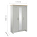 Highgate 3 Door Mirror Wardrobe (Grey & Oak)