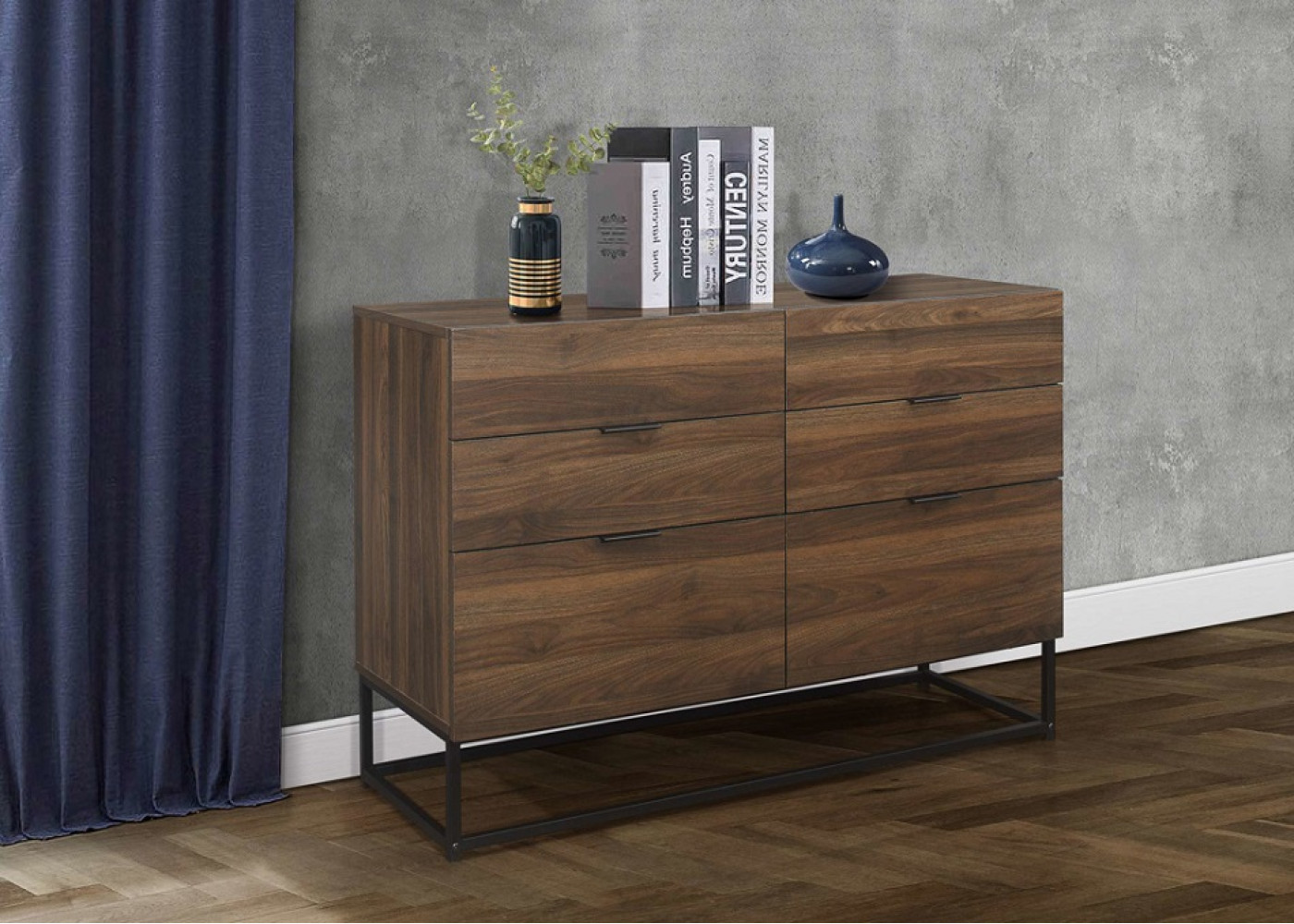 Houston 6 Drawer Chest (Walnut)