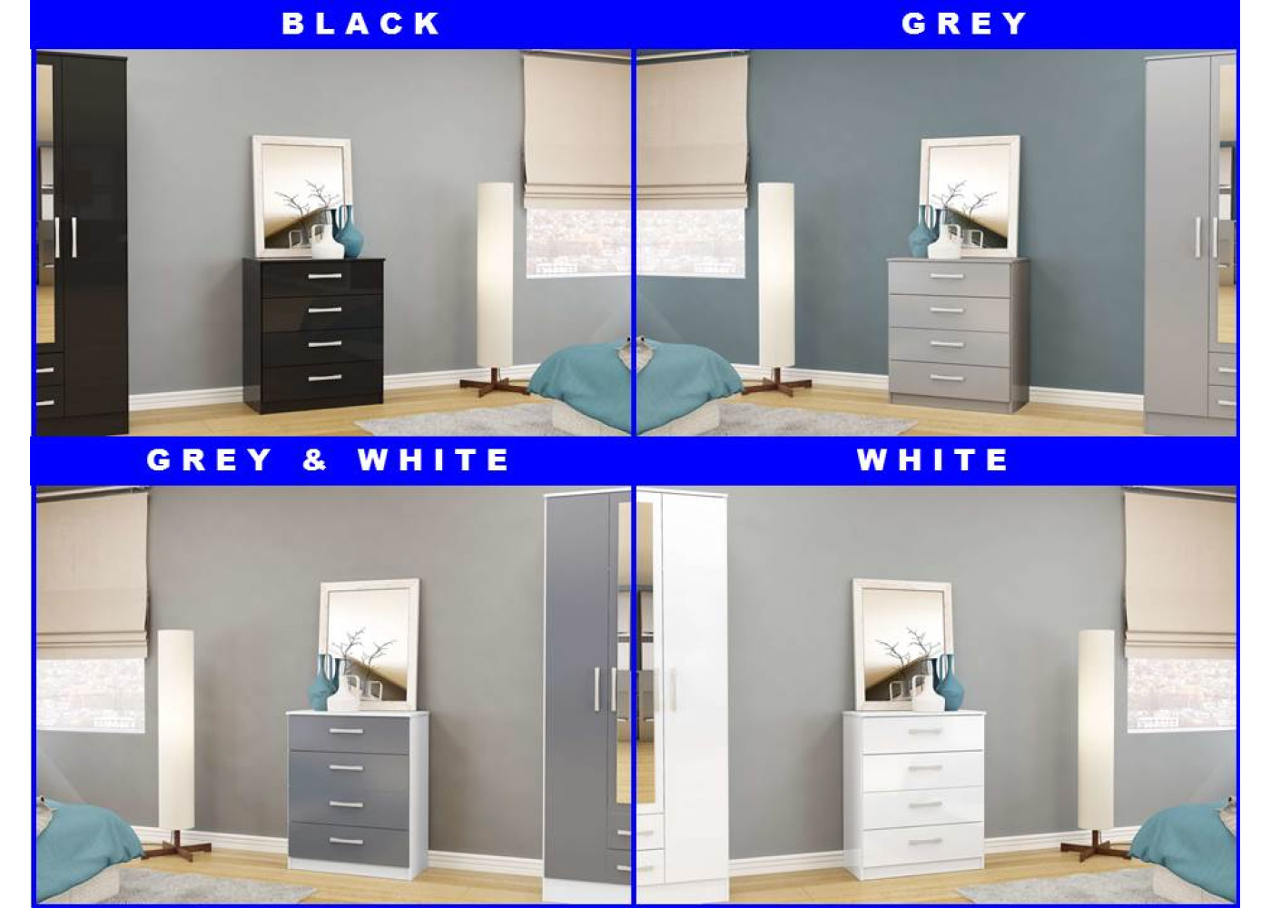 Lynx 4 Drawer Chest (4 Colours)