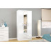 Lynx 3 Door Combi Wardrobe with Mirror (4 Colours)