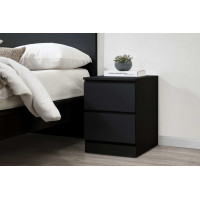 Oslo 2 Drawer Bedside (Black) 