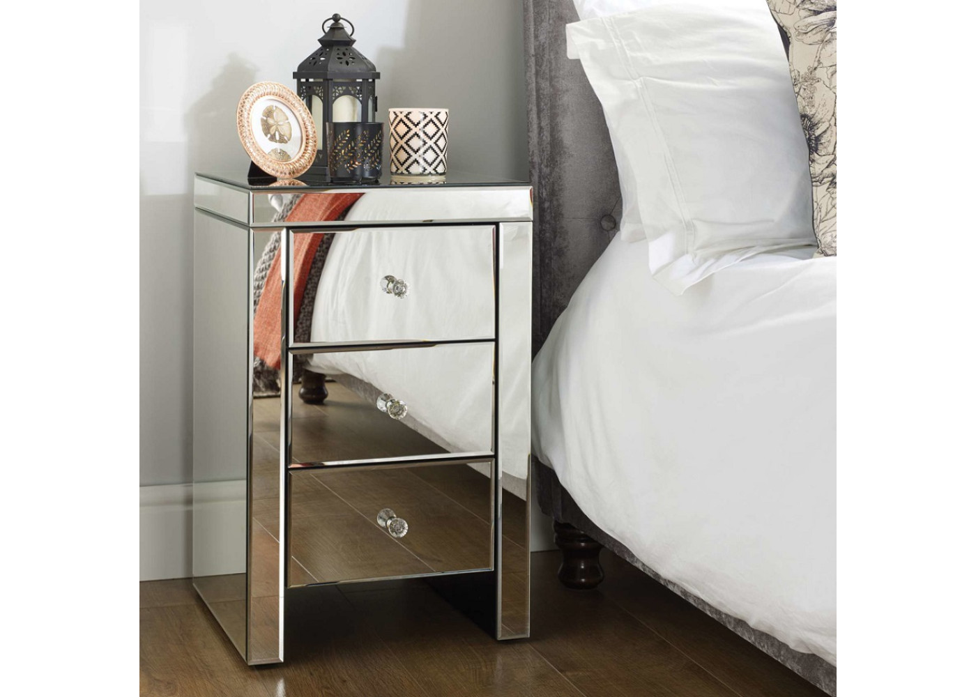 Seville 3 Drawer Bedside (Assembled)  *Low Stock*